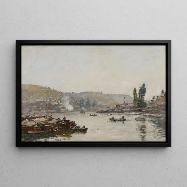 La Seine Rouen La Seine à Rouen - Eugène Boudin — framed artwork on a wall