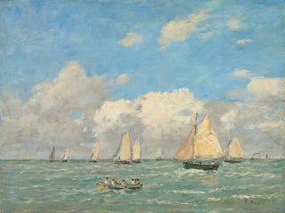 La Sortie des barques à Trouville - Eugène Boudin — artwork view