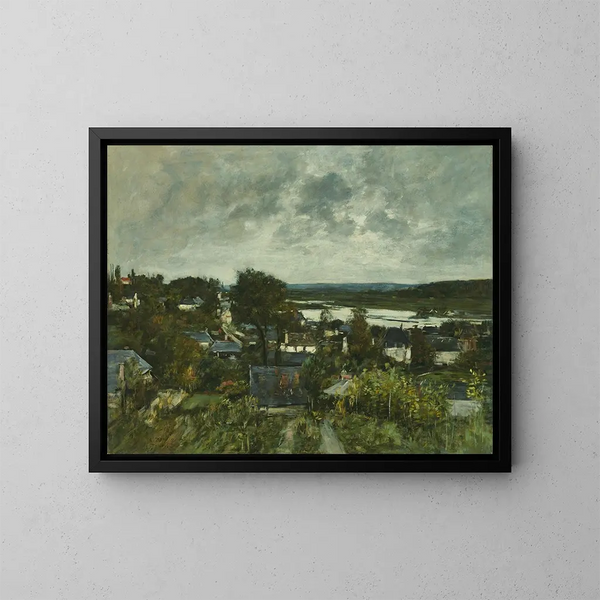 La Touques near Deauville - Eugène Boudin — framed artwork on a wall
