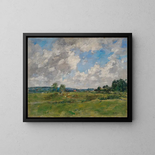 La vallée de la Touques - Eugène Boudin — framed artwork on a wall