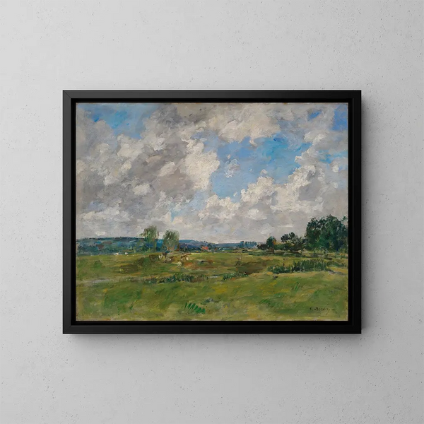 La vallée de la Touques - Eugène Boudin — framed artwork on a wall