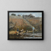 Washers by a Riverbank - Eugène Boudin — framed artwork on a wall