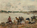 Washers by the Touques River - Eugène Boudin — artwork view