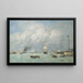 Le Havre, port entrance - Eugène Boudin — framed artwork on a wall