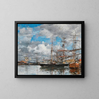 the Deauville Basin - Eugène Boudin — framed artwork on a wall