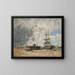 The Trouville Shore, low tide - Eugène Boudin — framed artwork on a wall