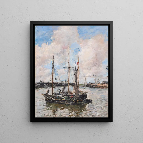L'entrée du port de Trouville - Eugène Boudin — framed artwork on a wall