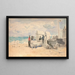 Les canots sur la plage de Trouville - Eugène Boudin — framed artwork on a wall