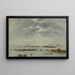 Marine Painting Saint-Vaast-la-Hougue Manche - Eugène Boudin — framed artwork on a wall