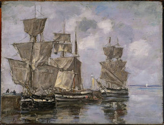 Ships in the port of Honfleur - Eugène Boudin — artwork view