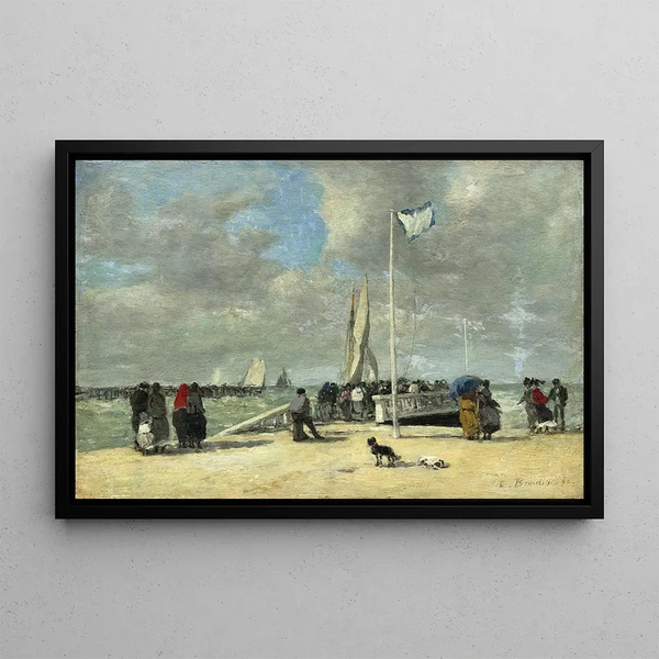 On the jetty - Eugène Boudin — framed artwork on a wall