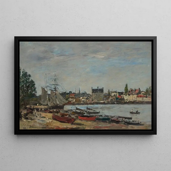 Port and Town of Paimpol - Eugène Boudin — framed artwork on a wall