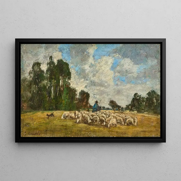 Norman landscape painting - Eugène Boudin — framed artwork on a wall