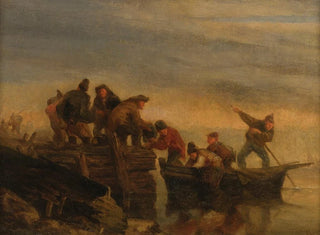 Fishermen by the Water's Edge - Eugène Boudin — artwork view
