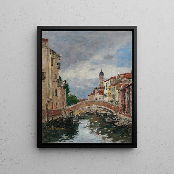 Petit canal à Venise - Eugène Boudin — framed artwork on a wall
