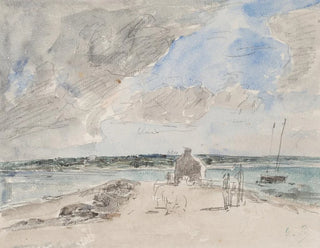 Plougastel, the passage at the mouth of the Landerneau river - Eugène Boudin — artwork view