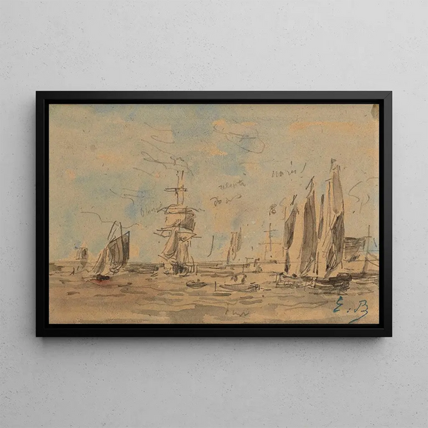 Port - Eugène Boudin — framed artwork on a wall