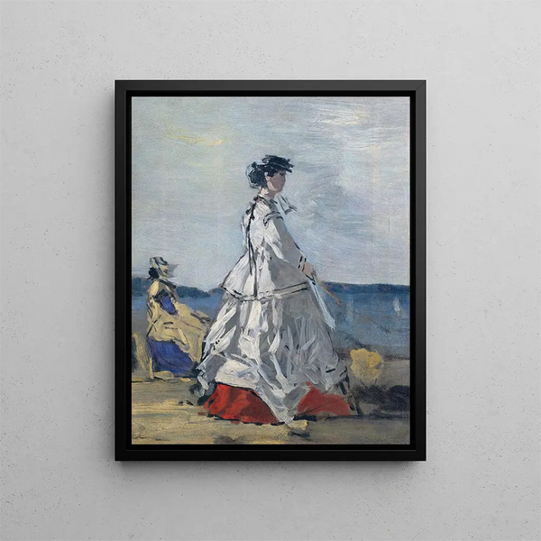 La princesse Pauline Metternich sur la plage - Eugène Boudin — framed artwork on a wall