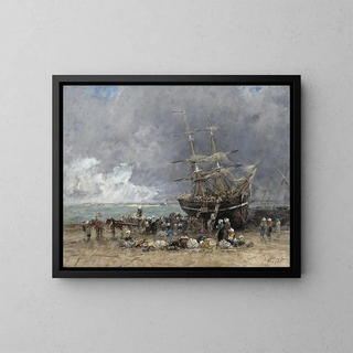 Return of the Newfoundland Fisherman - Eugène Boudin — framed artwork on a wall
