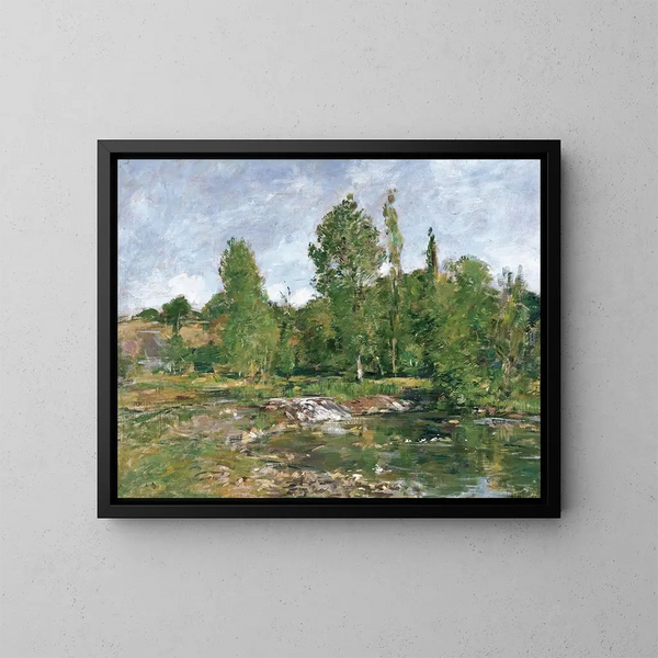 Saint-Cénery et l'étang - Eugène Boudin — framed artwork on a wall