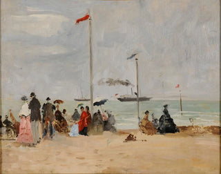 On the Trouville Beach - Eugène Boudin — artwork view