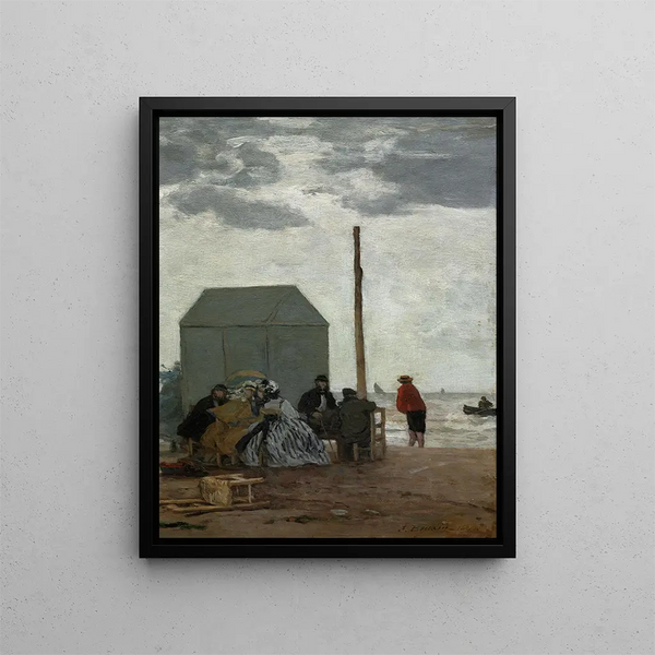 La plage de Deauville - Eugène Boudin — framed artwork on a wall