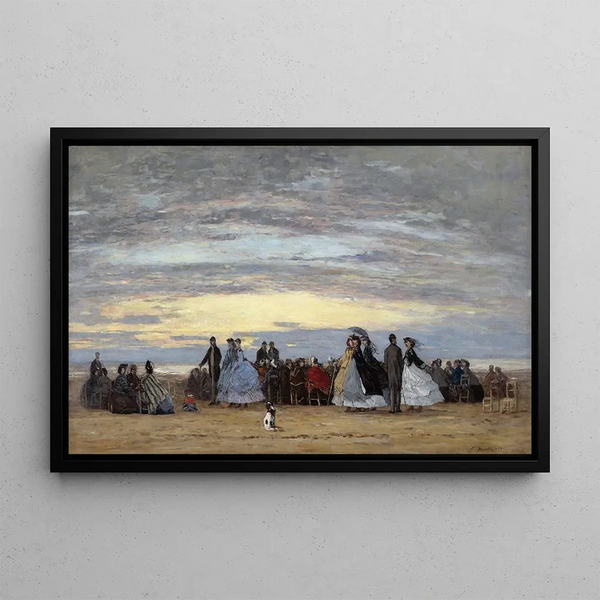 La Plage à Villerville - Eugène Boudin — framed artwork on a wall
