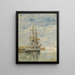 Three-masted ship at anchor - Eugène Boudin — framed artwork on a wall