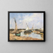 Boats of Trouville between the piers - Eugène Boudin — framed artwork on a wall