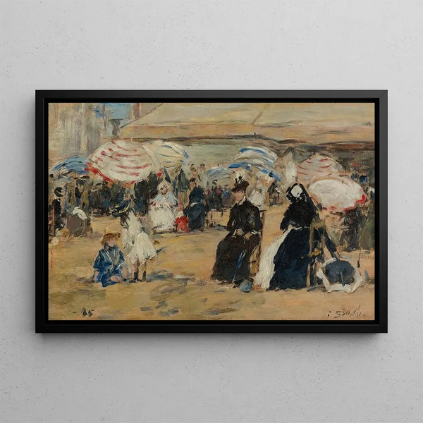 Trouville La Nourrice - Eugène Boudin — framed artwork on a wall
