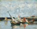 Boats at Trouville, low tide - Eugène Boudin — artwork view