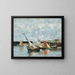 Boats at Trouville, low tide - Eugène Boudin — framed artwork on a wall