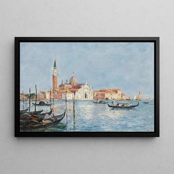 Venice, San Giorgio Church - Eugène Boudin — framed artwork on a wall