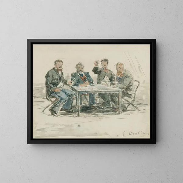 La ferme Saint-Simon - Eugène Boudin — framed artwork on a wall