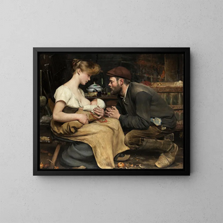 Bonheur parental - Eugène Buland — framed artwork on a wall
