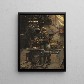 Un Patron ou La leçon de l'apprenti - Eugène Buland — framed artwork on a wall