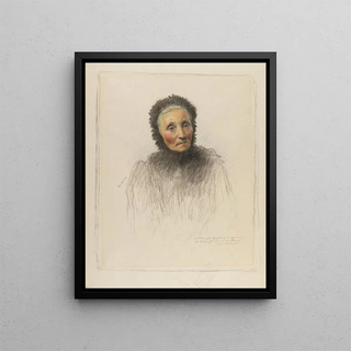 Old Woman - Eugène Burnand — framed artwork on a wall