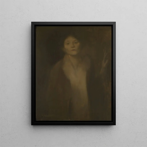 Woman looking - Eugène Carrière — framed artwork on a wall