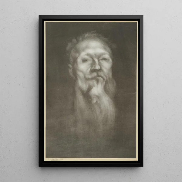 Portrait of Auguste Rodin - Eugène Carrière — framed artwork on a wall