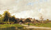 Figures at the edge of a village - Eugène Ciceri — artwork view