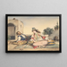A Moroccan couple on their terrace - Eugène Delacroix — framed artwork on a wall