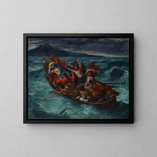 The Christ asleep during the storm - Eugène Delacroix — framed artwork on a wall