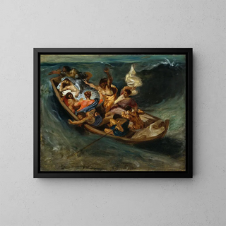 The Christ on the Sea of Galilee - Eugène Delacroix — framed artwork on a wall