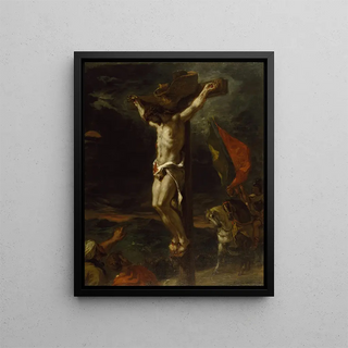 The Christ on the cross - Eugène Delacroix — framed artwork on a wall