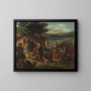 Erminia et les bergers - Eugène Delacroix — framed artwork on a wall