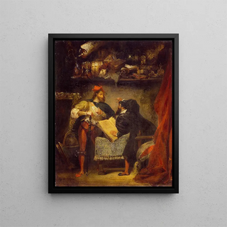 Faust and Mephistopheles - Eugène Delacroix — framed artwork on a wall