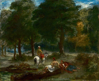Greek Cavaliers resting in the forest - Eugène Delacroix — artwork view