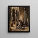 Gretchen in the church Goethe Faust Part I scene in the cathedral - Eugène Delacroix — framed artwork on a wall