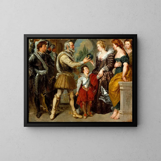 Henri IV painting conferring regency to Marie de Médicis - Eugène Delacroix — framed artwork on a wall
