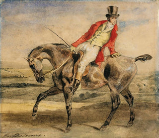 Cavalier portant une veste rouge - Eugène Delacroix — artwork view